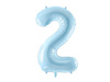 The number 2 Foil balloon, 86cm, light blue