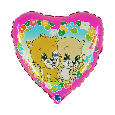 he Grabo foil balloon cats , heart, 46 cm