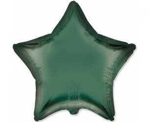 Foil balloon dark green, star, 45cm, Flexmetal