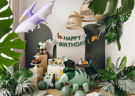 Happy Birthday Dino Banner, 3 m, mix