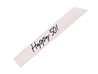 Schärpe Happy 50 – Creme, 76 cm