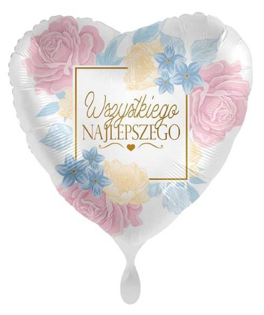 Foil balloon heart, all the best 43cm