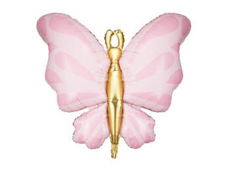 Foil Balloon Butterfly, Pink, 69x69 cm