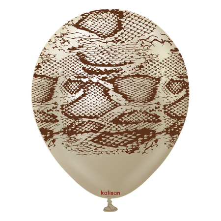 Mirror White GoldSafari Snake Latexballons, Schlange, 30 cm, 25 Stk.