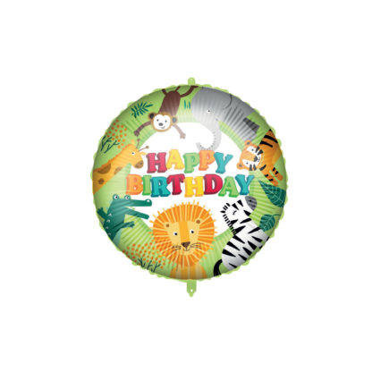 Happy Birthday Dschungel Safari Folienballon + Gewicht, 46cm