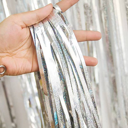 Silver holographic curtain 100x200 cm