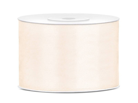 Satin ribbon, bright cream ribbon 50mm / 25m