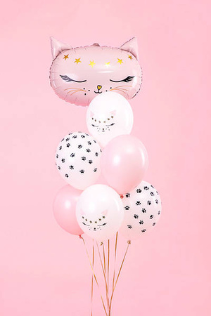 Balloons latex kitten, mix, 30cm, 6 pcs