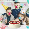 Red Ninja cake topper edible wafer round 20 cm premium, vegan, gluten-free, cut