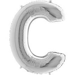 Folienballon Buchstabe C, 40 ', Silber