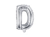 Foil balloon letter D, 35cm, silver