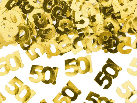 Metalized confetti Gold, number 50, 15g