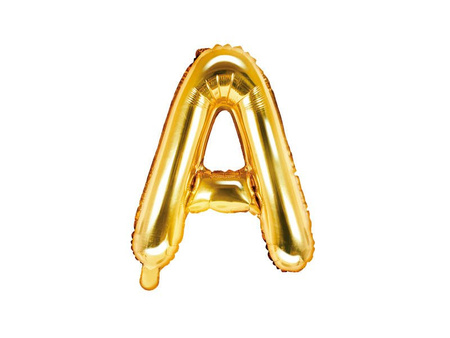 Foil balloon letter A, 35cm, gold