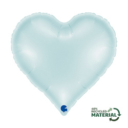 Foil balloon heart blue Satin Pastel Blue 45cm