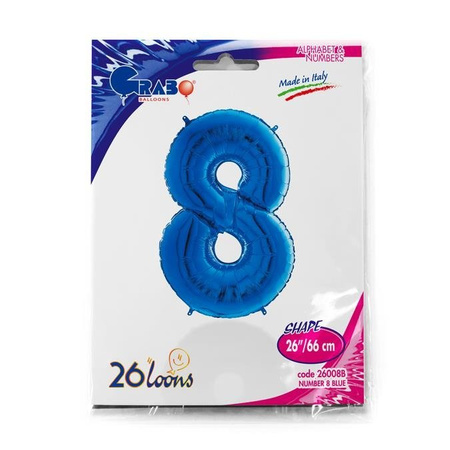 The foil balloon Blue Digit 8 - 102 cm Grabo