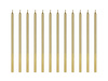 Birthday candles, smooth, gold 14 cm, 12 pcs.