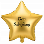 Balon in Form eines Sterns, Gold, mit individuellem Aufdruck.