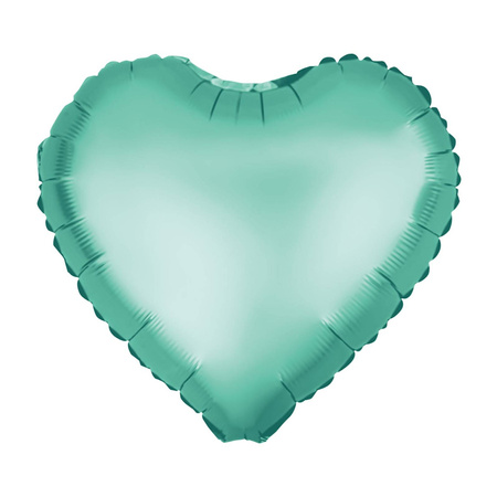 Foil balloon heart green, matte 46cm