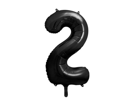 Foil balloon digit 2 black, 86cm black