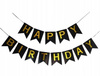 Birthday Garland Happy Birthday black, gold inscription, 15 cm