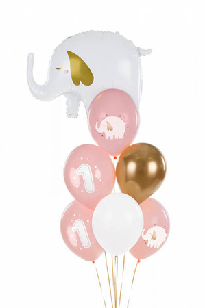 Balloons latex one elephant, pastel pink 30cm, 50 pieces