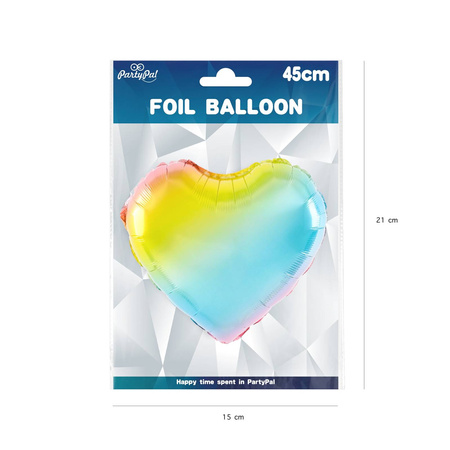Foil balloon - Colorful heart 46 cm
