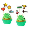 Pikery toppers decorative Game On 8 pcs