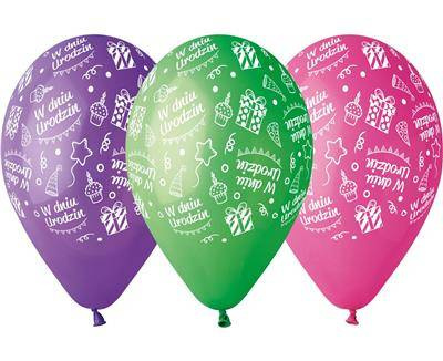 Latex balloons on birthday 12 ", 5 pcs