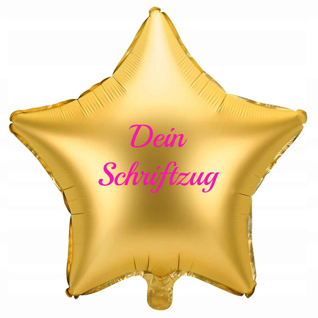 Gold- shaped foil balloon with a custom message