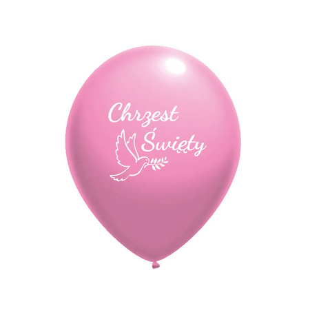 Latex balloons Holy Baptism pink, 50 pcs