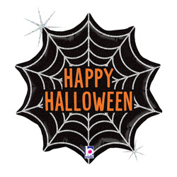 Halloween-Folienballon Spinnennetz holo 46 cm