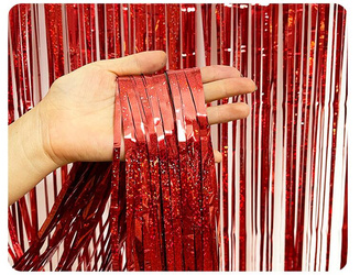 Party Curtain Red Holographic 100x200 cm