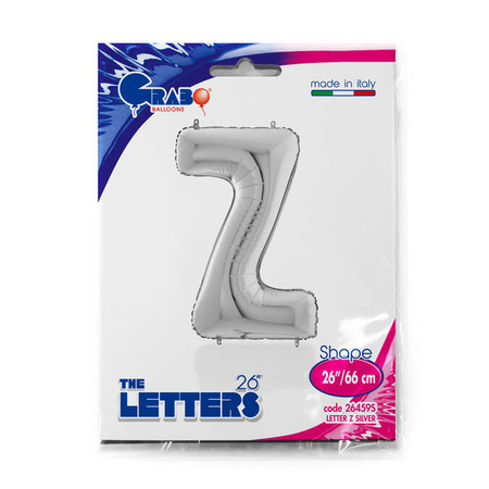 Foil balloon letter Z, 66cm, silver