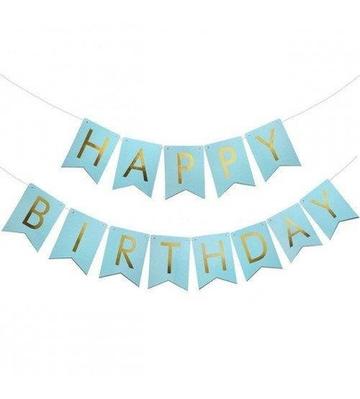 Garland Birthday - Banner HAPPY BIRTHDAY, 20cm XXL, blue