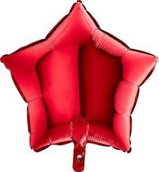 Folienballon - Roter Stern 46 cm Grabo